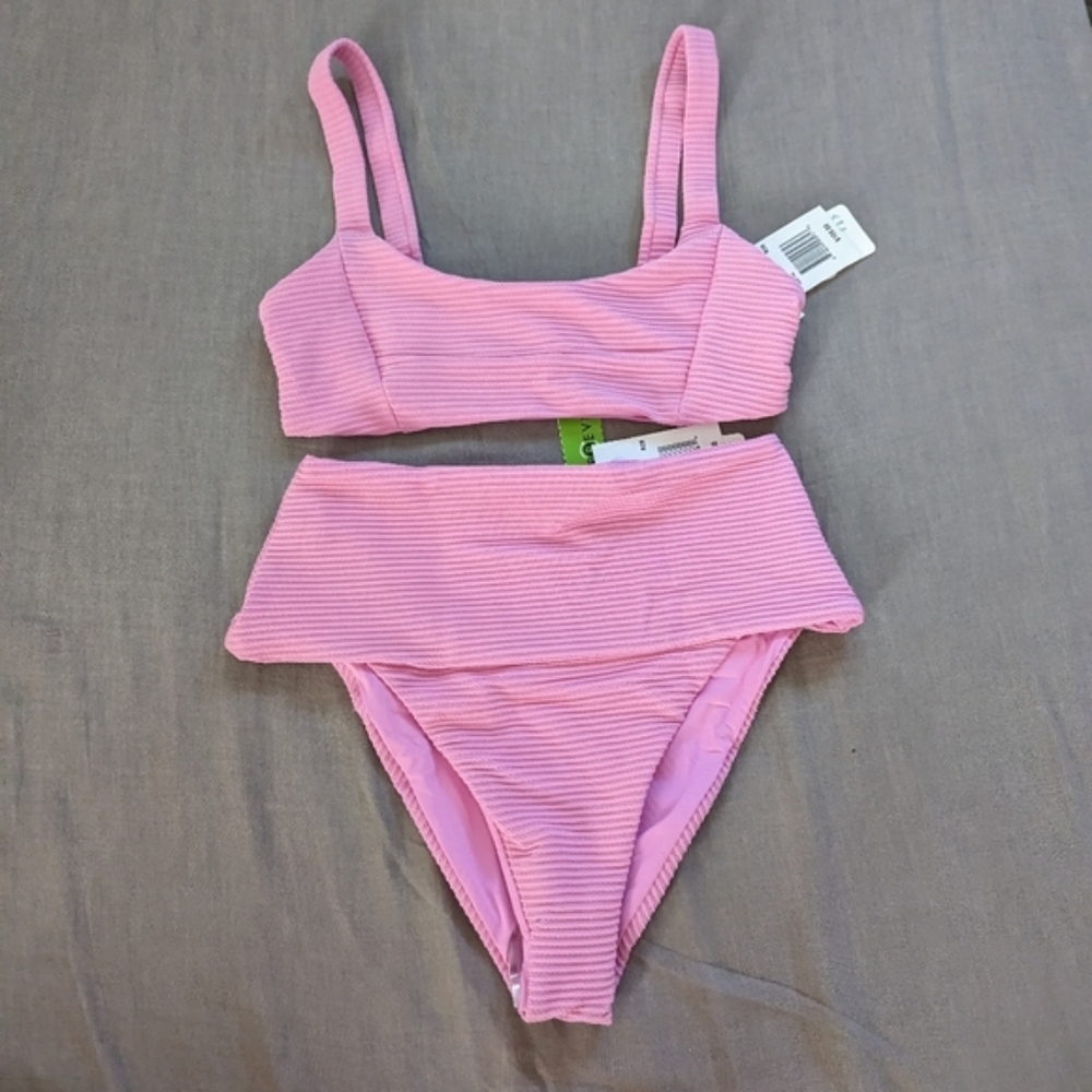L*Space Jess Desi Bikini Set Rosebud Pink Ribbed